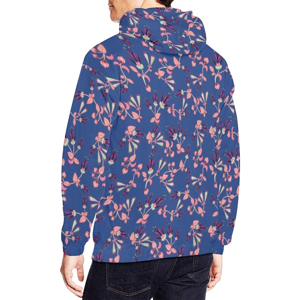 Swift Floral Peach Blue All Over Print Hoodie for Men (USA Size) (Model H13) All Over Print Hoodie for Men (H13) e-joyer 