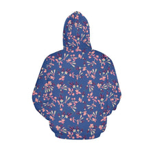 Load image into Gallery viewer, Swift Floral Peach Blue All Over Print Hoodie for Women (USA Size) (Model H13) All Over Print Hoodie for Women (H13) e-joyer 
