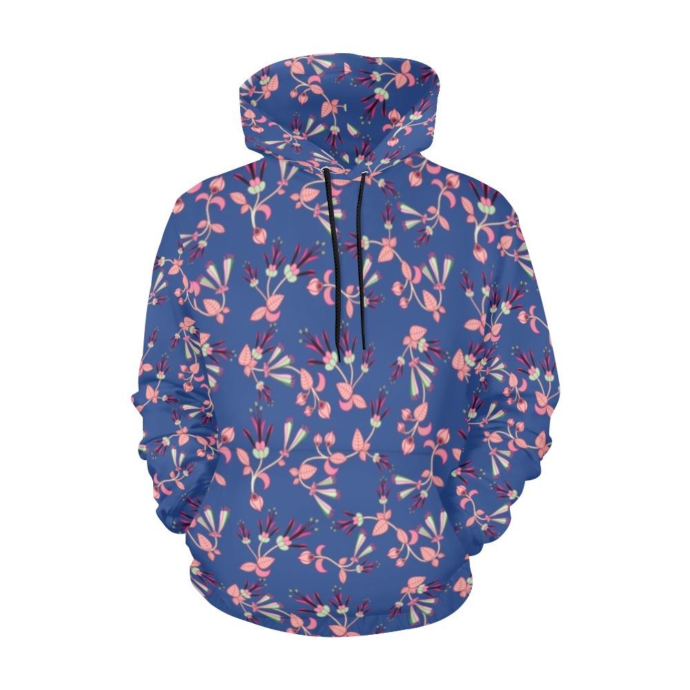 Swift Floral Peach Blue All Over Print Hoodie for Women (USA Size) (Model H13) All Over Print Hoodie for Women (H13) e-joyer 