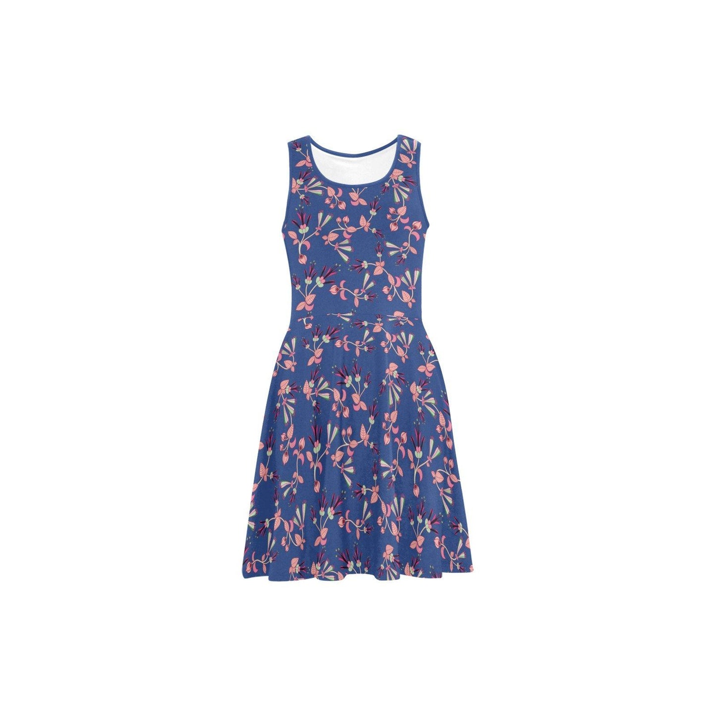 Swift Floral Peach Blue Atalanta Sundress (Model D04) Atalanta Sundress (D04) e-joyer 