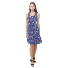 Load image into Gallery viewer, Swift Floral Peach Blue Atalanta Sundress (Model D04) Atalanta Sundress (D04) e-joyer 
