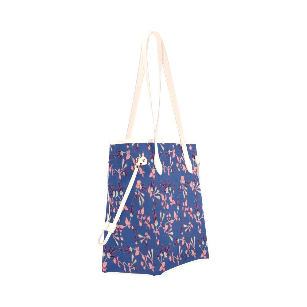 Swift Floral Peach Blue Clover Canvas Tote Bag (Model 1661) Clover Canvas Tote Bag (1661) e-joyer 