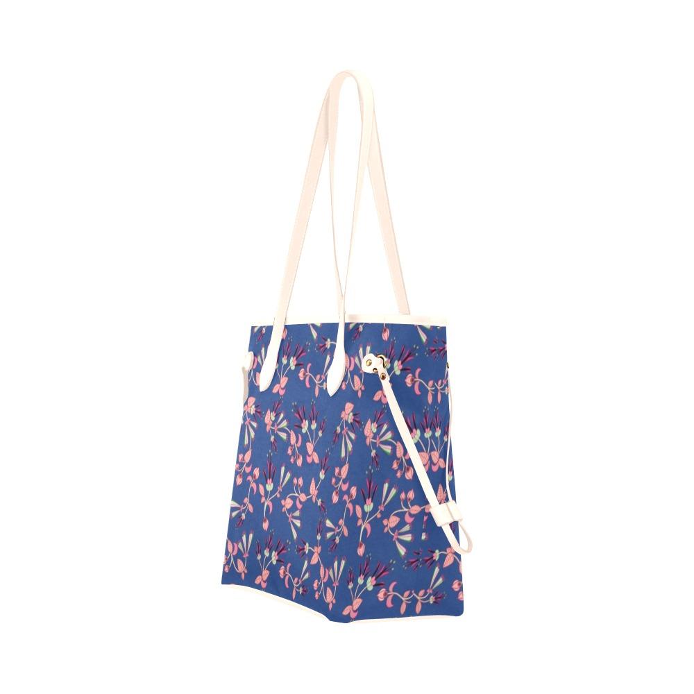 Swift Floral Peach Blue Clover Canvas Tote Bag (Model 1661) Clover Canvas Tote Bag (1661) e-joyer 