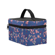 Load image into Gallery viewer, Swift Floral Peach Blue Cosmetic Bag/Large (Model 1658) bag e-joyer 
