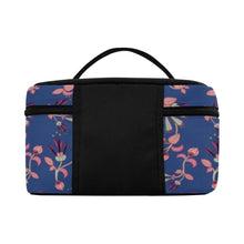 Load image into Gallery viewer, Swift Floral Peach Blue Cosmetic Bag/Large (Model 1658) bag e-joyer 
