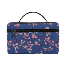 Load image into Gallery viewer, Swift Floral Peach Blue Cosmetic Bag/Large (Model 1658) bag e-joyer 
