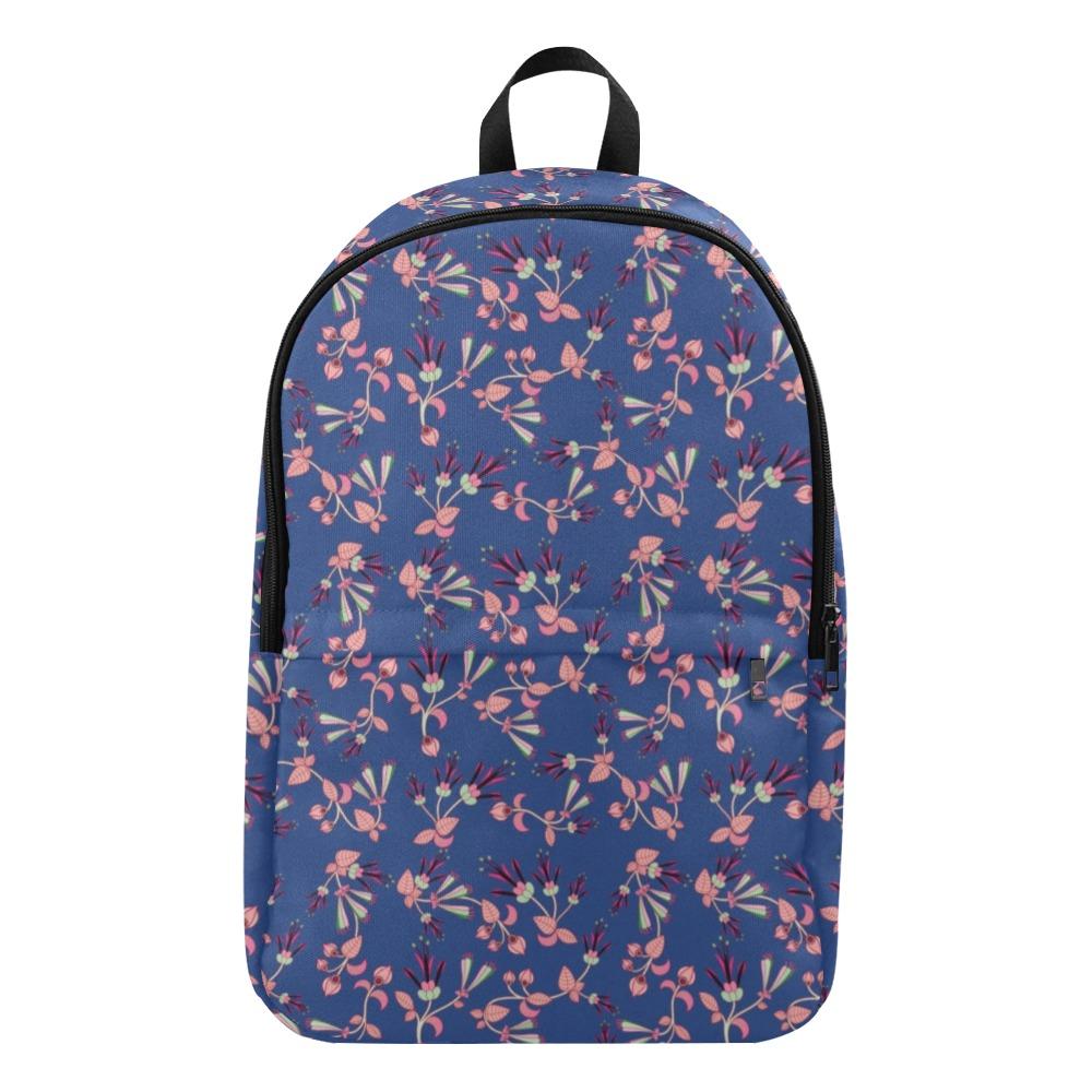 Swift Floral Peach Blue Fabric Backpack for Adult (Model 1659) Casual Backpack for Adult (1659) e-joyer 
