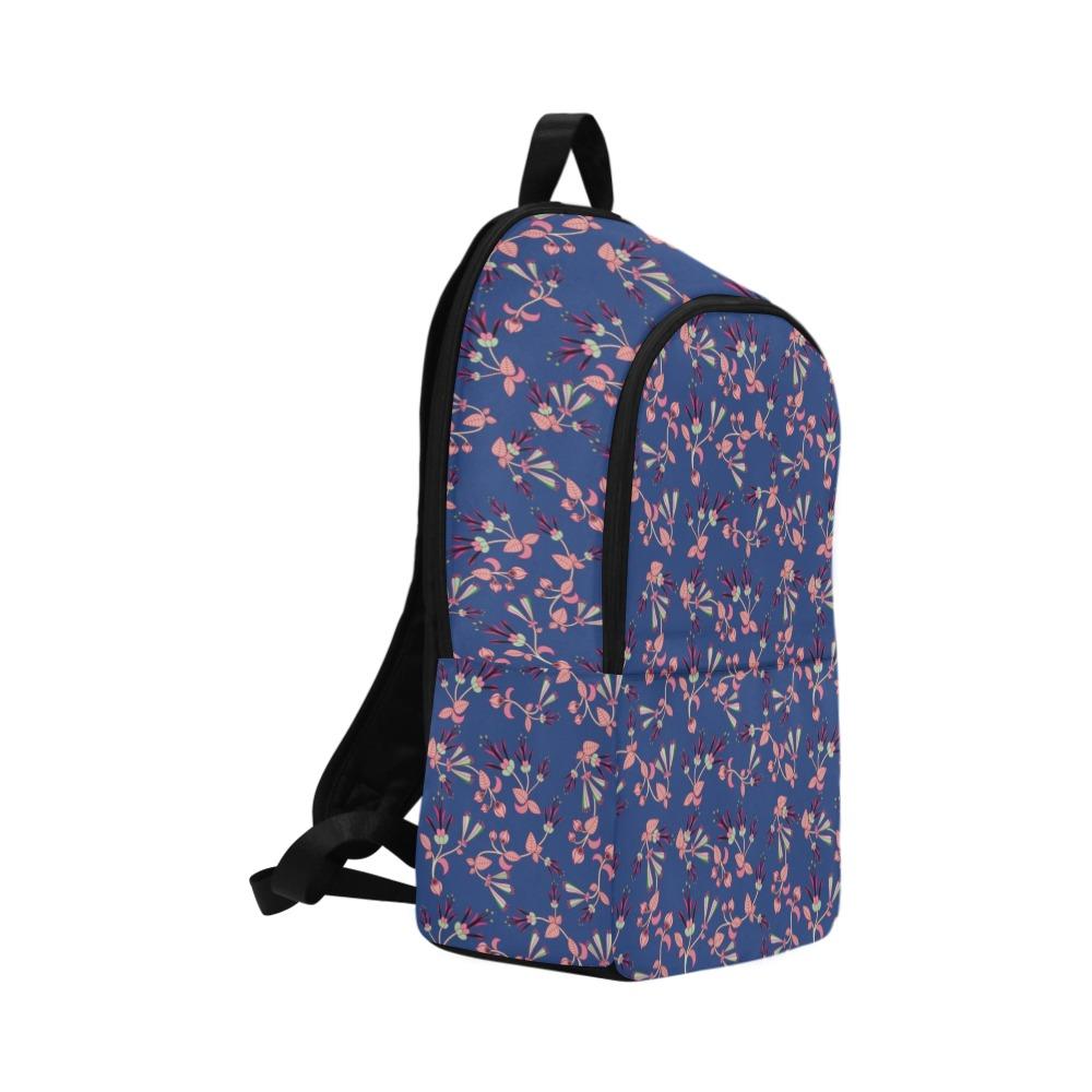 Swift Floral Peach Blue Fabric Backpack for Adult (Model 1659) Casual Backpack for Adult (1659) e-joyer 