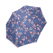 Load image into Gallery viewer, Swift Floral Peach Blue Foldable Umbrella (Model U01) Foldable Umbrella e-joyer 
