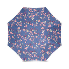 Load image into Gallery viewer, Swift Floral Peach Blue Foldable Umbrella (Model U01) Foldable Umbrella e-joyer 
