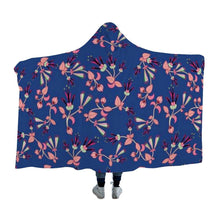 Load image into Gallery viewer, Swift Floral Peach Blue Hooded Blanket blanket 49 Dzine 
