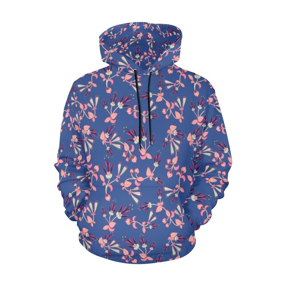 Swift Floral Peach Blue Hoodie for Men by 49 Dzine
