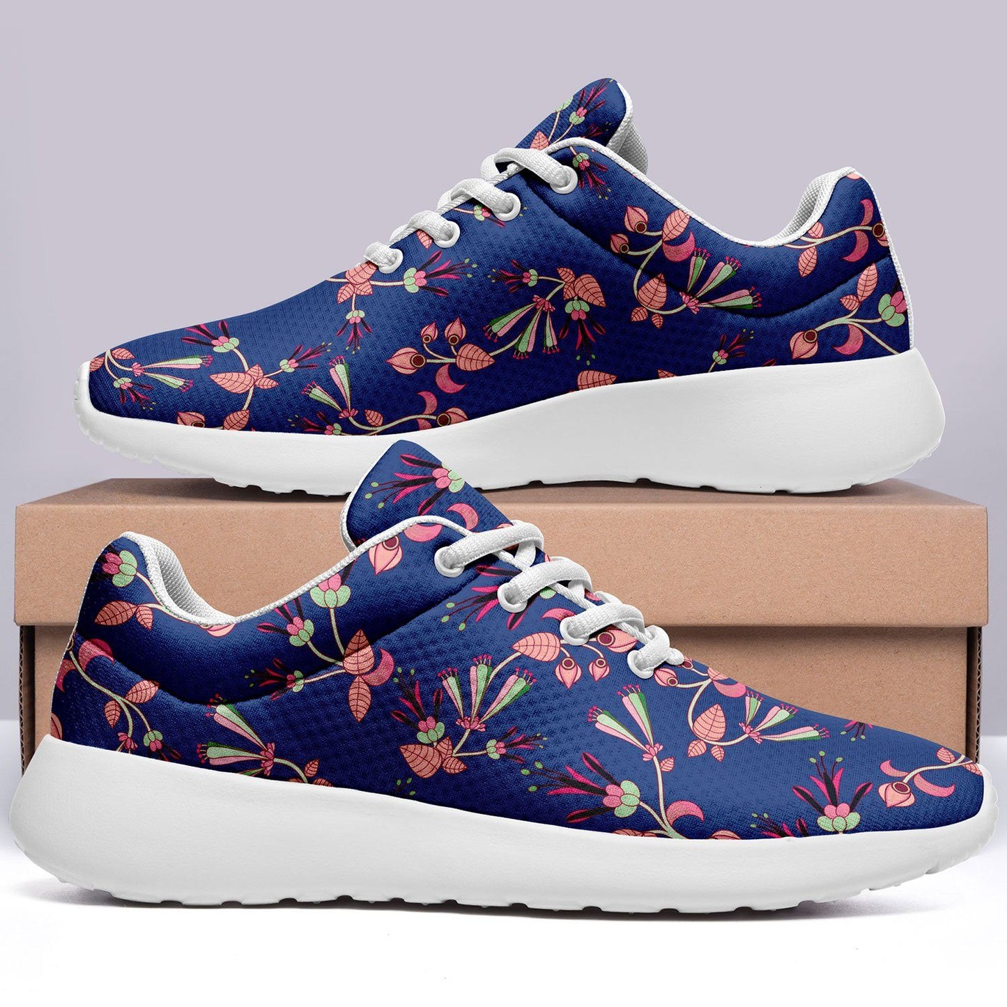 Swift Floral Peach Blue Ikkaayi Sport Sneakers ikkaayi Herman 