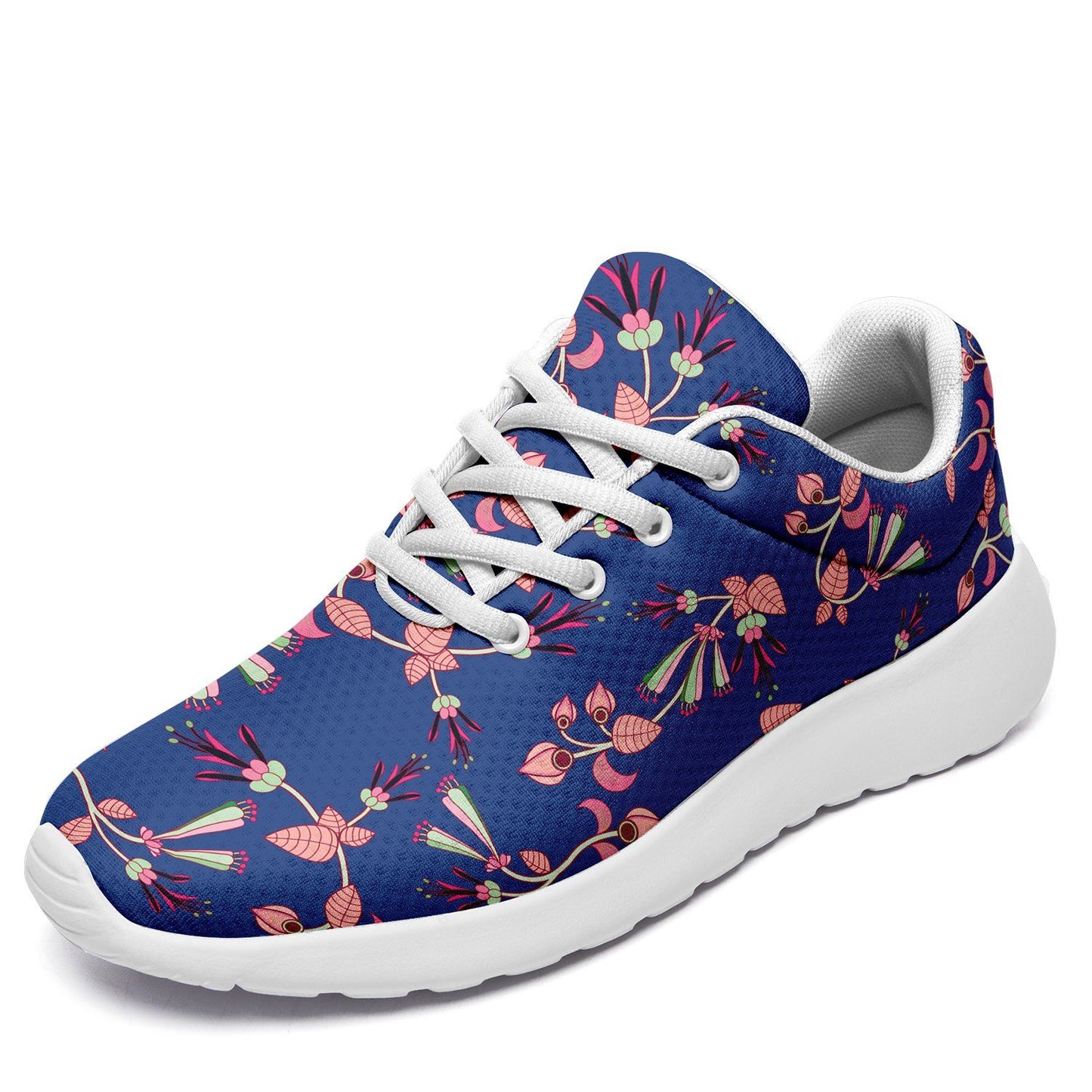 Swift Floral Peach Blue Ikkaayi Sport Sneakers ikkaayi Herman US Women 4.5 / US Youth 3.5 / EUR 35 White Sole 