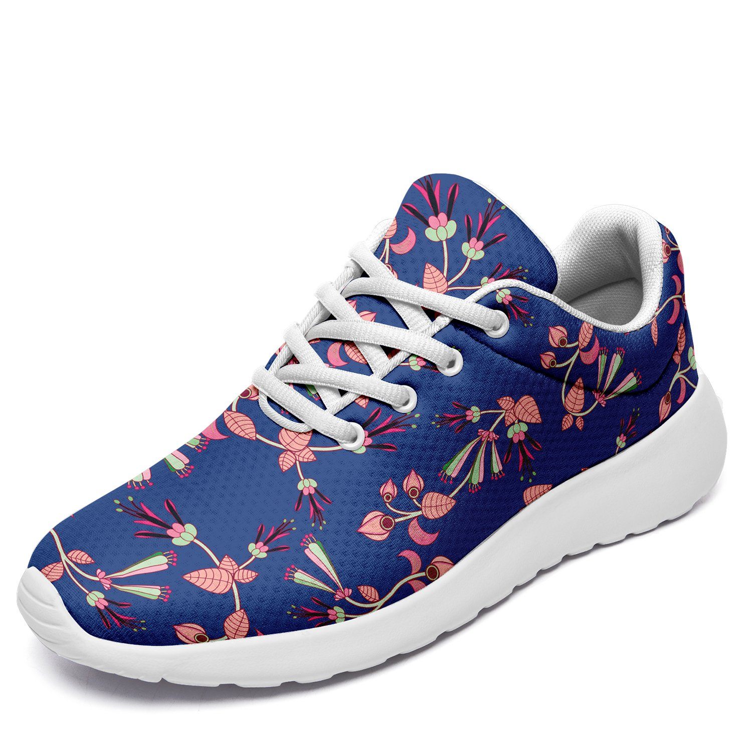 Swift Floral Peach Blue Ikkaayi Sport Sneakers ikkaayi Herman US Women 4.5 / US Youth 3.5 / EUR 35 White Sole 