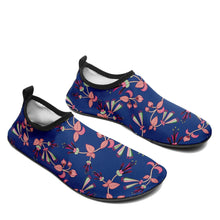 Load image into Gallery viewer, Swift Floral Peach Blue Kid&#39;s Slip On Shoes Herman 
