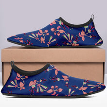 Load image into Gallery viewer, Swift Floral Peach Blue Kid&#39;s Slip On Shoes Herman 
