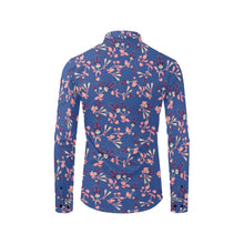 Load image into Gallery viewer, Swift Floral Peach Blue Men&#39;s All Over Print Casual Dress Shirt (Model T61) Men&#39;s Dress Shirt (T61) e-joyer 
