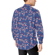 Load image into Gallery viewer, Swift Floral Peach Blue Men&#39;s All Over Print Casual Dress Shirt (Model T61) Men&#39;s Dress Shirt (T61) e-joyer 
