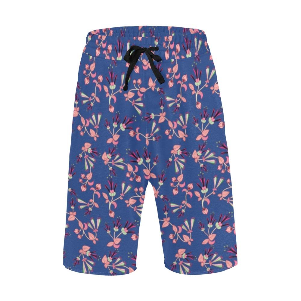 Swift Floral Peach Blue Men's All Over Print Casual Shorts (Model L23) Men's Casual Shorts (L23) e-joyer 