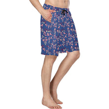 Load image into Gallery viewer, Swift Floral Peach Blue Men&#39;s All Over Print Casual Shorts (Model L23) Men&#39;s Casual Shorts (L23) e-joyer 
