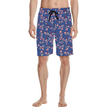 Load image into Gallery viewer, Swift Floral Peach Blue Men&#39;s All Over Print Casual Shorts (Model L23) Men&#39;s Casual Shorts (L23) e-joyer 
