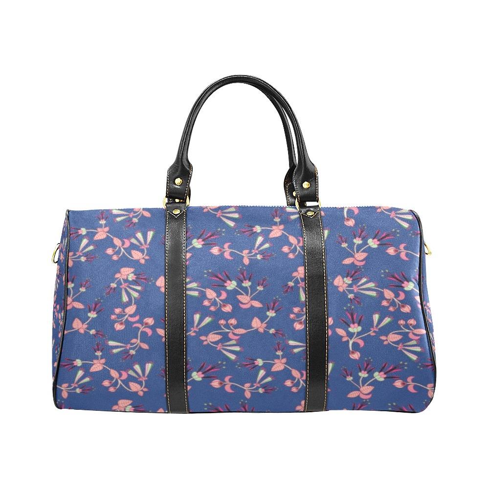 Swift Floral Peach Blue New Waterproof Travel Bag/Large (Model 1639) Waterproof Travel Bags (1639) e-joyer 