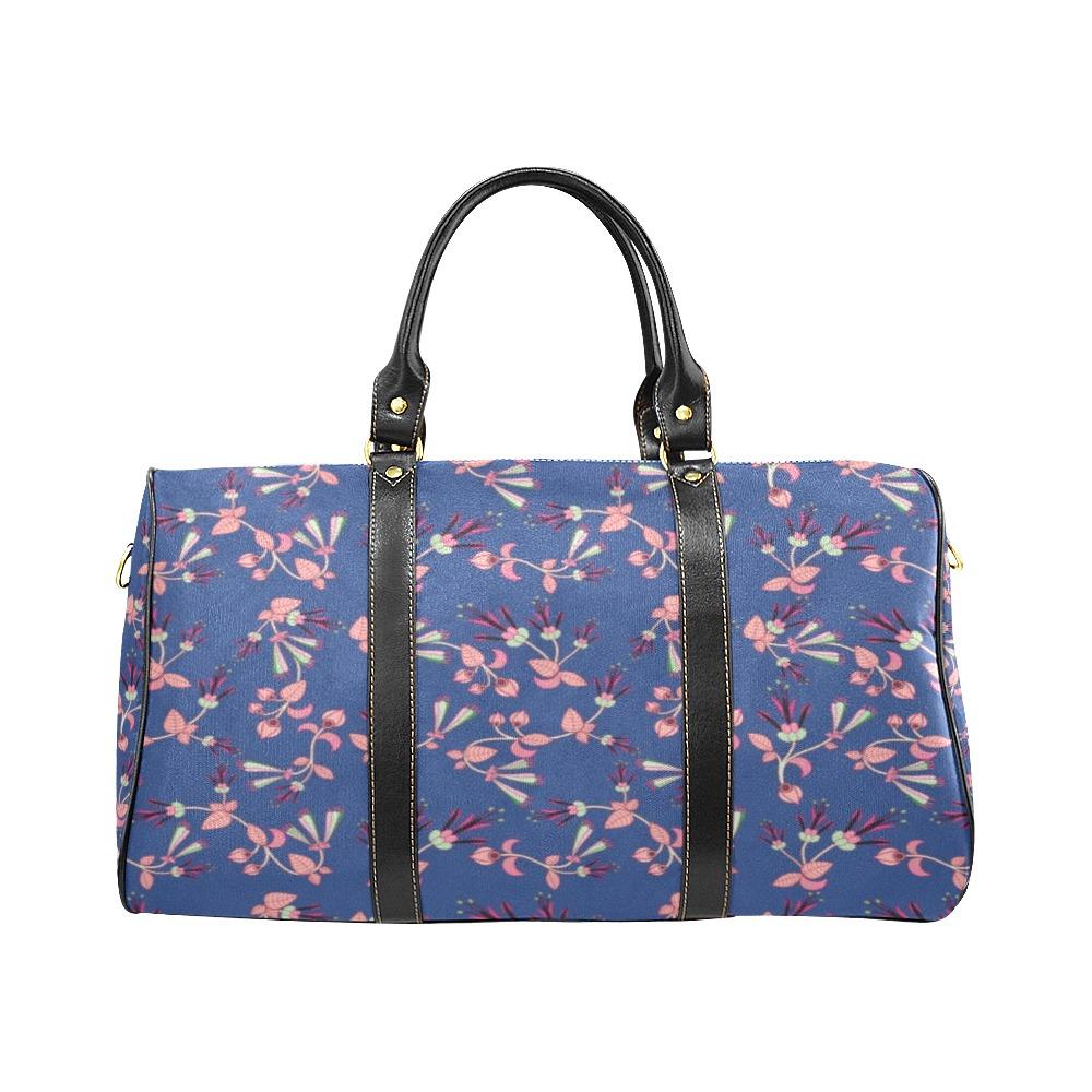 Swift Floral Peach Blue New Waterproof Travel Bag/Large (Model 1639) Waterproof Travel Bags (1639) e-joyer 