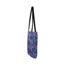 Load image into Gallery viewer, Swift Floral Peach Blue Reusable Shopping Bag Model 1660 (Two sides) Shopping Tote Bag (1660) e-joyer 
