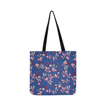 Load image into Gallery viewer, Swift Floral Peach Blue Reusable Shopping Bag Model 1660 (Two sides) Shopping Tote Bag (1660) e-joyer 
