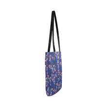 Load image into Gallery viewer, Swift Floral Peach Blue Reusable Shopping Bag Model 1660 (Two sides) Shopping Tote Bag (1660) e-joyer 
