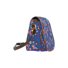 Load image into Gallery viewer, Swift Floral Peach Blue Saddle Bag/Large (Model 1649) Saddle Bag/Large e-joyer 
