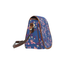 Load image into Gallery viewer, Swift Floral Peach Blue Saddle Bag/Small (Model 1649) Full Customization Saddle Bag/Small (Full Customization) e-joyer 
