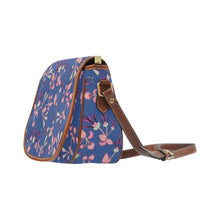 Load image into Gallery viewer, Swift Floral Peach Blue Saddle Bag/Small (Model 1649) Full Customization Saddle Bag/Small (Full Customization) e-joyer 
