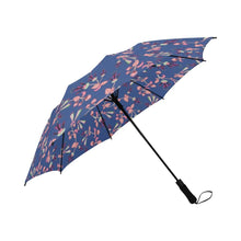 Load image into Gallery viewer, Swift Floral Peach Blue Semi-Automatic Foldable Umbrella (Model U05) Semi-Automatic Foldable Umbrella e-joyer 
