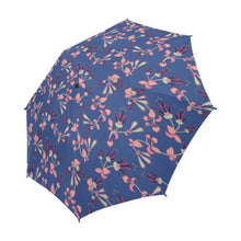 Load image into Gallery viewer, Swift Floral Peach Blue Semi-Automatic Foldable Umbrella (Model U05) Semi-Automatic Foldable Umbrella e-joyer 
