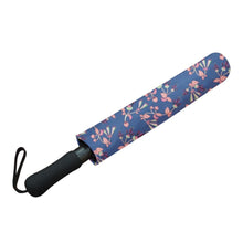 Load image into Gallery viewer, Swift Floral Peach Blue Semi-Automatic Foldable Umbrella (Model U05) Semi-Automatic Foldable Umbrella e-joyer 
