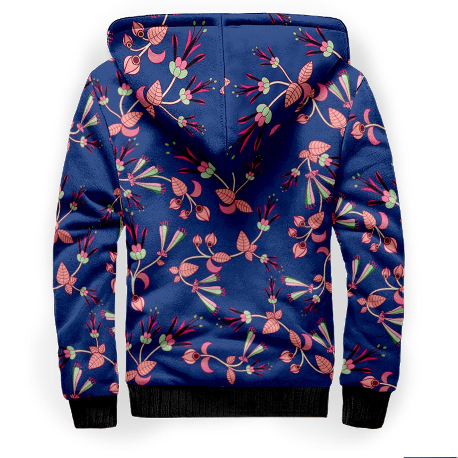 Swift Floral Peach Blue Sherpa Hoodie hoodie Herman 