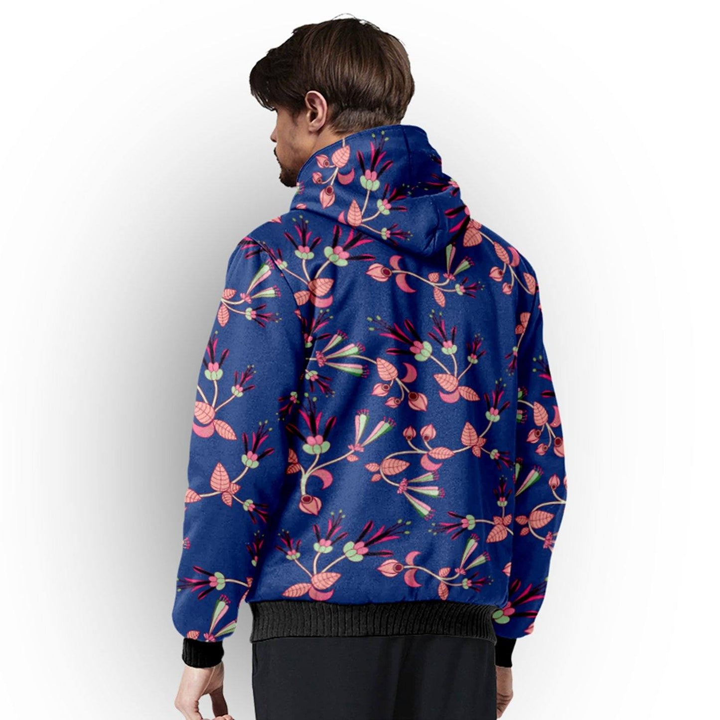 Swift Floral Peach Blue Sherpa Hoodie hoodie Herman 