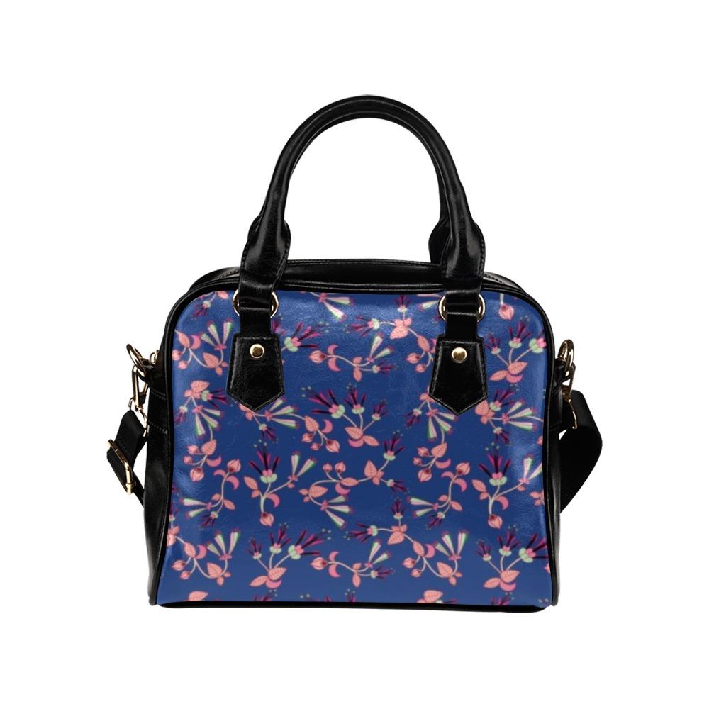 Swift Floral Peach Blue Shoulder Handbag (Model 1634) Shoulder Handbags (1634) e-joyer 