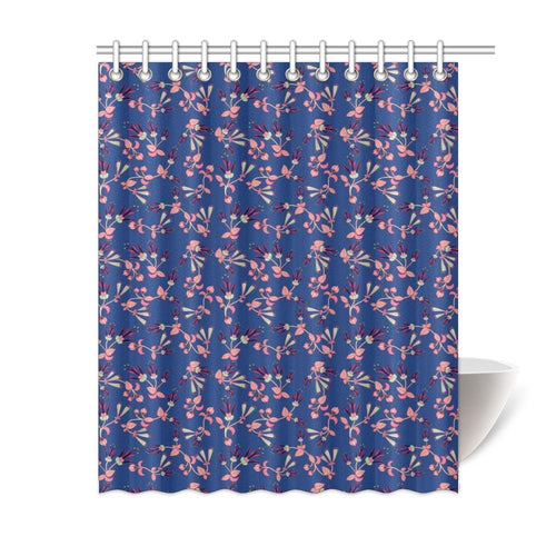 Swift Floral Peach Blue Shower Curtain 60