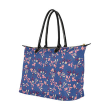 Load image into Gallery viewer, Swift Floral Peach Blue Single-Shoulder Lady Handbag (Model 1714) bag e-joyer 
