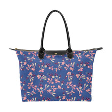 Load image into Gallery viewer, Swift Floral Peach Blue Single-Shoulder Lady Handbag (Model 1714) bag e-joyer 
