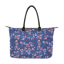 Load image into Gallery viewer, Swift Floral Peach Blue Single-Shoulder Lady Handbag (Model 1714) bag e-joyer 
