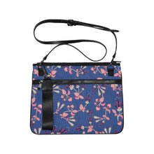 Load image into Gallery viewer, Swift Floral Peach Blue Slim Clutch Bag (Model 1668) Slim Clutch Bags (1668) e-joyer 
