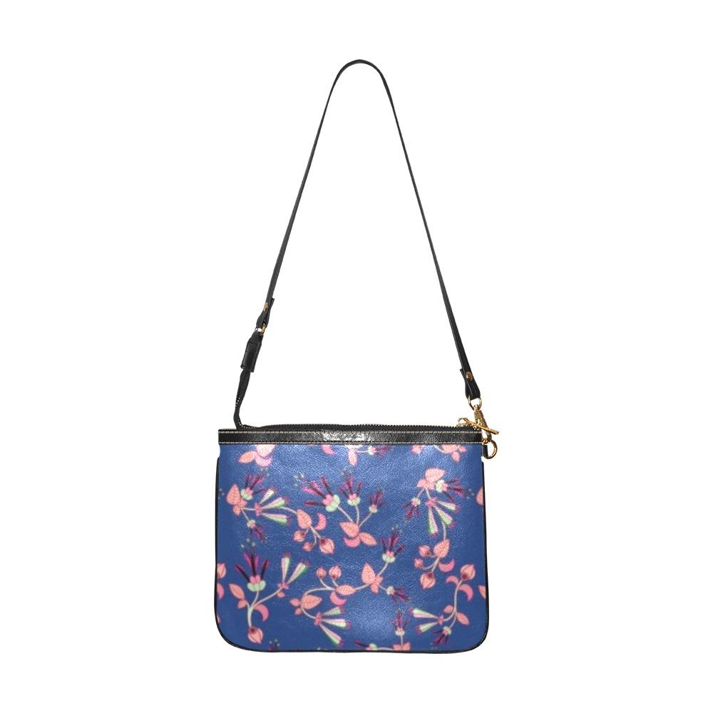 Swift Floral Peach Blue Small Shoulder Bag (Model 1710) Small Shoulder Bag (1710) e-joyer 