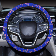 Load image into Gallery viewer, Swift Floral Peach Blue Steering Wheel Cover with Elastic Edge Steering Wheel Cover with Elastic Edge e-joyer 
