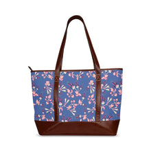 Load image into Gallery viewer, Swift Floral Peach Blue Tote Handbag (Model 1642) Tote Handbags (1642) e-joyer 
