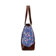 Load image into Gallery viewer, Swift Floral Peach Blue Tote Handbag (Model 1642) Tote Handbags (1642) e-joyer 
