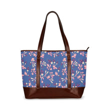 Load image into Gallery viewer, Swift Floral Peach Blue Tote Handbag (Model 1642) Tote Handbags (1642) e-joyer 
